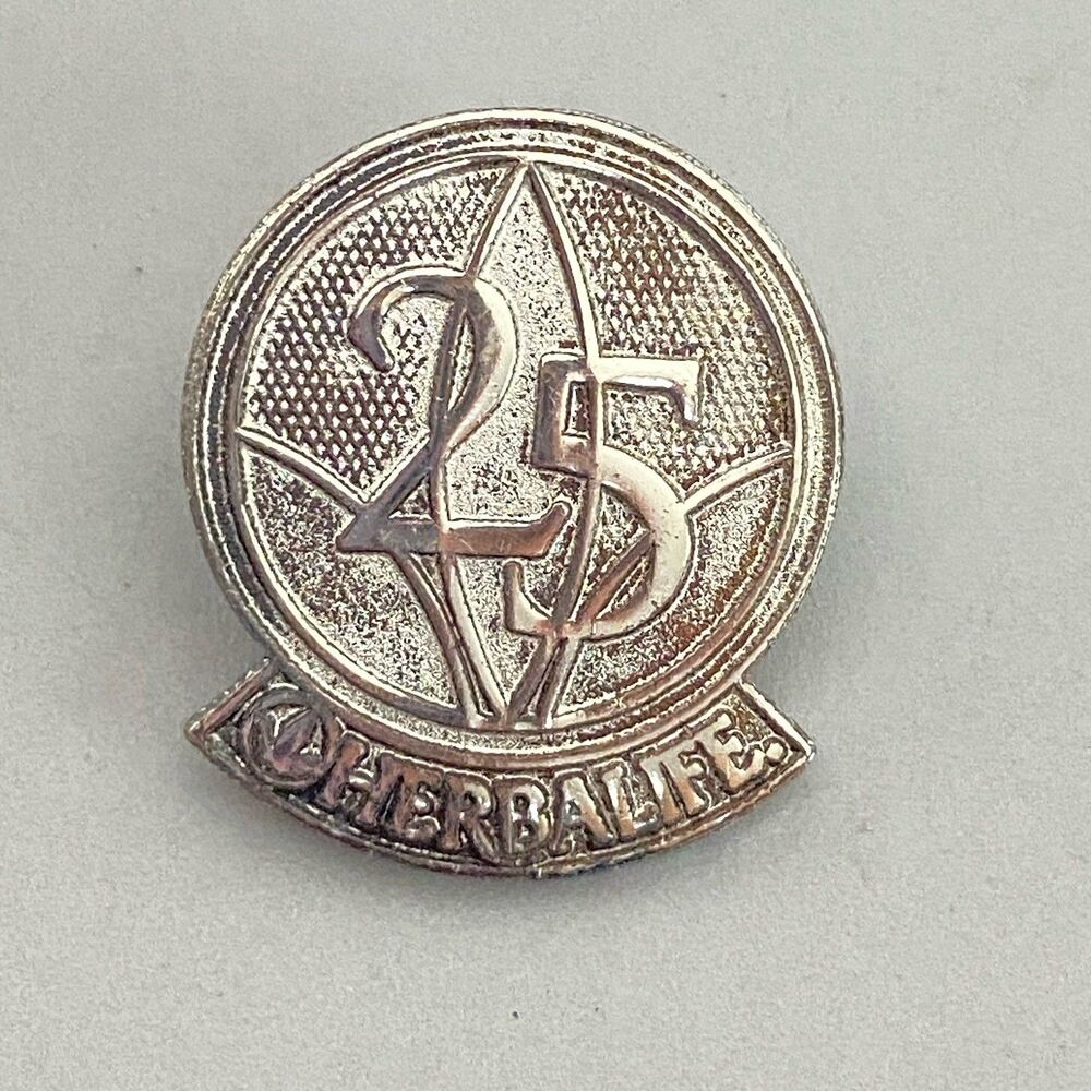 Herbalife 25 Year Anniversary Silver Tone Lapel Pin Distributor Recognition 1”